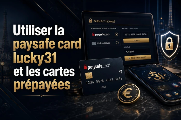 Utiliser la paysafe card lucky31 et les cartes prépayées